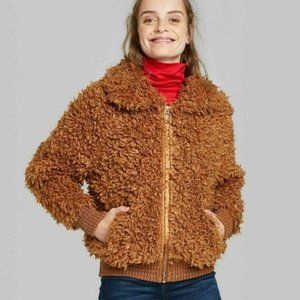 Wild Fable Faux Fur Teddy Sherpa Zip Jacket